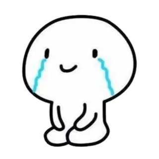 😭 triste, llorando, lágrimas, dibujos animados, emoji, emocional telegram sticker