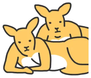 😐 Känguru, Tier, Beuteltier, Australien, Wildtier, niedlich, Cartoon telegram sticker