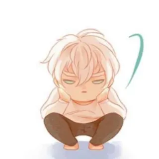 🌧 Chibi, Anime, Lindo, Chico, Sentado, Dibujo animado telegram sticker