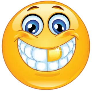 😁 Emoji, Smiley, Gigi emas, Senang, Kartun, Kuning telegram sticker