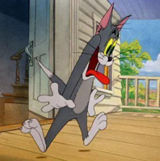 😾 Tom Tom and Jerry кот, мультфильм, бег, смешной, анимированный, погоня telegram sticker