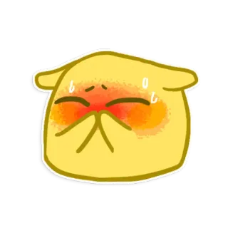 ☺️ Эмодзи, Желтый, Румянец, Милый, Мультфильм telegram sticker