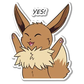 👍 Eevee Pokemon YES! Eevee, Pokémon, sí, lindo, anime telegram sticker
