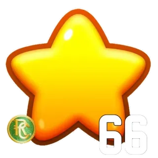 6️⃣ 66 estrella, recompensa, juego, número, logro telegram sticker