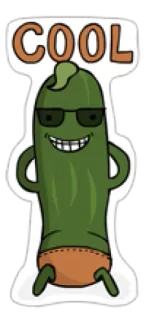 🔥 COOL pepinillo, guay, gafas de sol, dibujos animados telegram sticker