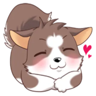 ☺️ anjing, anak anjing, hewan, lucu, cinta, hati whatsapp sticker