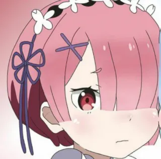 🍓 Ram Re:Zero Anime, Re Zero, Ram, Adesivo, Manga, Cartone animato telegram sticker