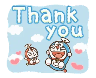 🔷 Doraemon Thank you 도라에몽, 감사합니다, 귀여운, 만화, 애니메이션 whatsapp sticker