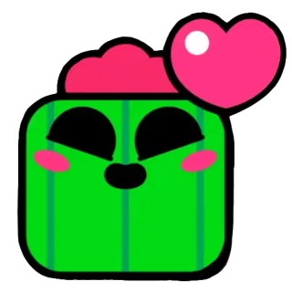 ❤️ Spike Brawl Stars кактус, милый, игра, мобильный, сердце whatsapp sticker