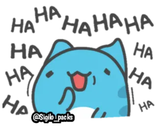 😂 @Sigilo_packs 고양이, 스티커, 파란색, 만화, 동물, 귀여운 telegram sticker
