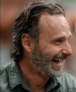 😂 Rick Grimes The Walking Dead Рик Граймс, Ходячие мертвецы, AMC, Зомби, Постапокалипсис, Эндрю Линкольн, Портрет персонажа whatsapp sticker