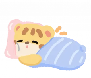 🐯 睡眠, 眠り, クマ, 動物, 可愛い, アニメ, 夢 whatsapp sticker