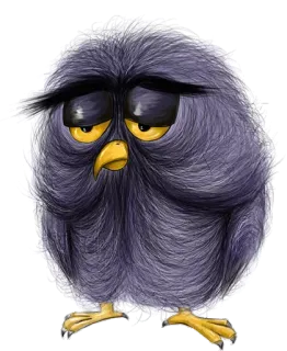 😔 นก, การ์ตูน, เศร้า, นกฮูก, น่ารัก, ปุย telegram sticker