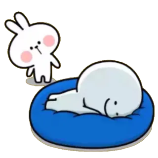 😴 Мультфильм, Кролик, Милый, Спящий, Зайчик, Животное whatsapp sticker