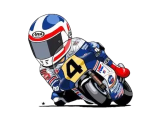 🏍 moto, course, sport, casque, dessin animé, sport automobile whatsapp sticker