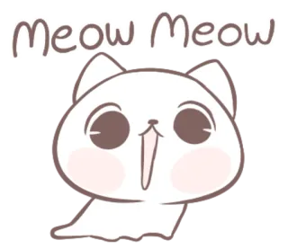 😃 Meow Meow gato, gatinho, miau, fofo, animal, animal de estimação, desenho animado telegram sticker