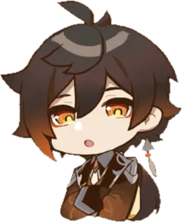 😯 Zhongli Genshin Impact anime, video game, genshin impact, zhongli, character, sticker, cute telegram sticker