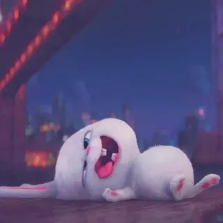 🎟 Snowball The Secret Life of Pets lapin, dessin animé, animal, blanc, lapin, mignon whatsapp sticker