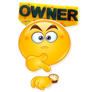 ⏱ OWNER Emoji, Propriétaire, Montre, Temps, Jaune, Réflexion telegram sticker