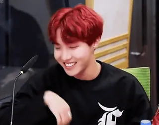 😊 J-Hope J-Hope, BTS, K-Pop, cantante, sorriso, capelli rossi telegram sticker