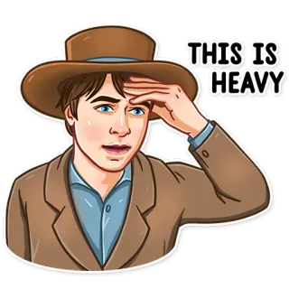 😒 THIS IS HEAVY man, hat, sticker, this is heavy, coat, thinking, expression telegram sticker