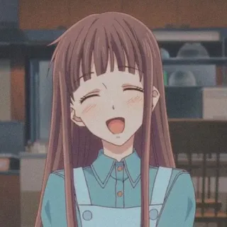 🦋 Tohru Honda Fruits Basket Аниме, Манга, Милый, Улыбается, Счастливый telegram sticker