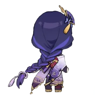 😔 Raiden Shogun Genshin Impact Raiden Shogun, Genshin Impact, Videojuego, Anime, Personaje, Pelo morado, Trenza telegram sticker