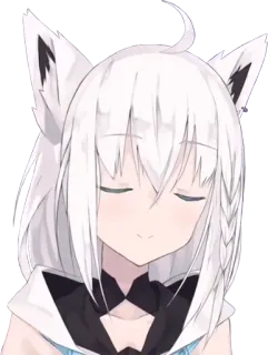 🌽 Shirakami Fubuki อนิเมะผู้หญิง, VTuber, สาวจิ้งจอก, ผมสีขาว, Hololive telegram sticker