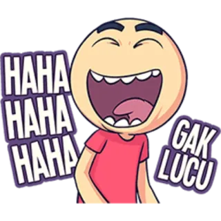 😄 HAHA HAHA HAHA GAK LUCU laugh, funny, meme, emoji, lol telegram sticker