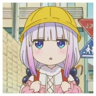 🧁 Kanna Kamui Miss Kobayashi's Dragon Maid anime, mignon, Kanna, dragon, personnage telegram sticker