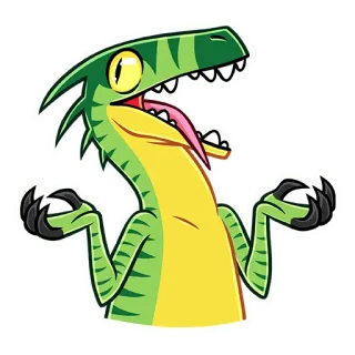 🤷‍♂ dinosaurio, dibujos animados, reptil, animal, divertido, personaje telegram sticker