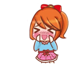 😆 Phim hoạt hình, Cô gái, Anime, Dễ thương, Kawaii, Chibi, Đỏ mặt telegram sticker