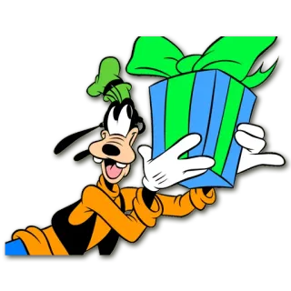 🎁 Goofy goffo, Disney, cartone animato, regalo, presente, personaggio telegram sticker