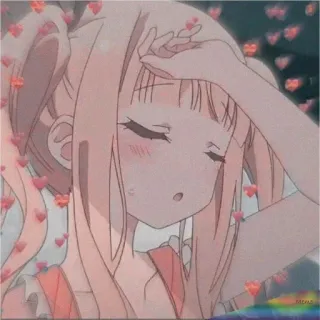 💖 Fille anime, Mignon, Coeurs, Rose, Kawaii telegram sticker