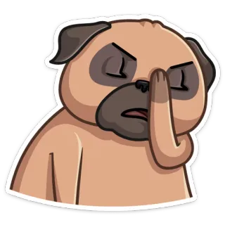 🤦 pug, dog, facepalm, disappointment, cartoon, embarrassment, expression, annoyance telegram sticker