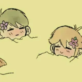 ❤️ Kreskówka, Śpiący, Słodki, Kwiat, Anime telegram sticker