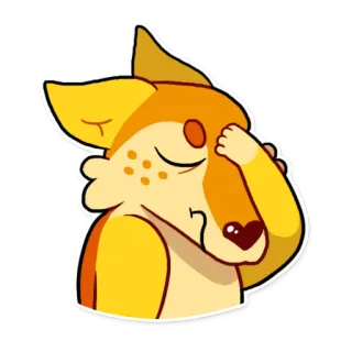 😣 Furry, imbarazzato, Facepalm, cartone animato, animale, carino telegram sticker