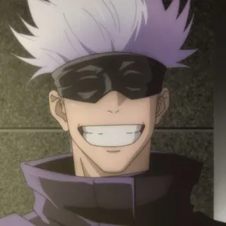 🥡 Satoru Gojo Jujutsu Kaisen anime, manga, Satoru Gojo, Jujutsu Kaisen, character, smiling telegram sticker