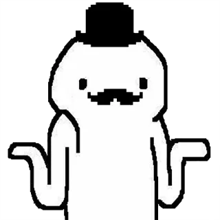 🎩 pegatina, dibujos animados, personaje, sombrero, bigote, gracioso telegram sticker
