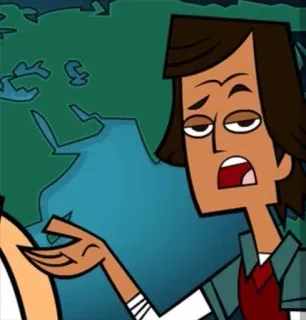 😒 Noah Total Drama мультфильм, анимированный, персонаж, смешной, телешоу telegram sticker
