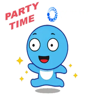 💃 PARTY TIME festa, celebrazione, divertimento, felice, cartone animato, personaggio, animazione telegram sticker