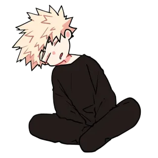 😪 Bakugo Katsuki My Hero Academia Anime, Manga, Bakugo, Verdrietig, Moe telegram sticker