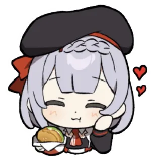 🍔 Anime, Cartoon, Schattig, Meisje, Eten telegram sticker