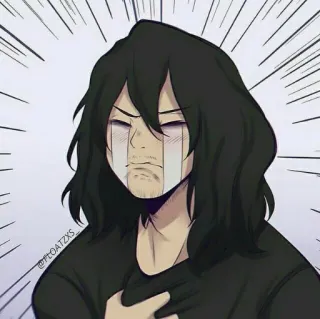 😭 Shota Aizawa My Hero Academia anime, my hero academia, shota aizawa, tired, teacher telegram sticker