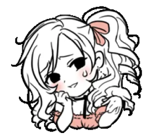 😌 Anime, Ragazza, Carina, Cartone animato, Sticker whatsapp sticker