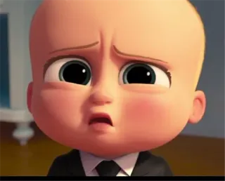 😧 Boss Baby The Boss Baby em bé, veston, phim hoạt hình, ông chủ, nghiêm túc whatsapp sticker