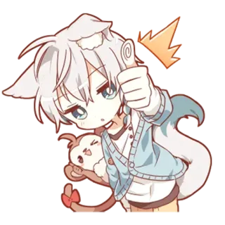 👍 anime, manga, cartoon, cute, dog, monkey telegram sticker