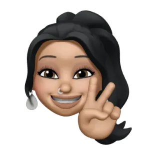 ✌ emoji, frieden, frau, porträt whatsapp sticker