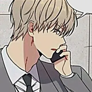 🧸 Аниме стиль, Мультфильм, Мужчина, Офис, Звонок, Галстук telegram sticker