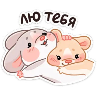 ❤️ ЛЮ ТЕБЯ amour, mignon, animaux, câlin, dessin animé telegram sticker
